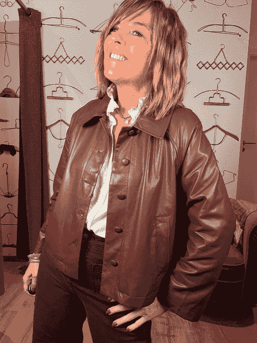 Veste Daisy simili bordeaux 