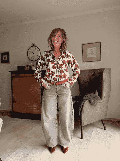 Jeans Barrel Gris 
