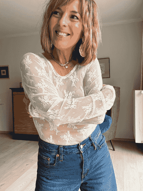 Top en dentelle ecru