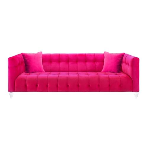 ELLA HOT PINK VELVET SOFA