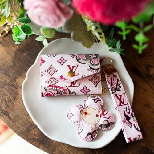 Pink 1854 Tri-Fold Wallet Set