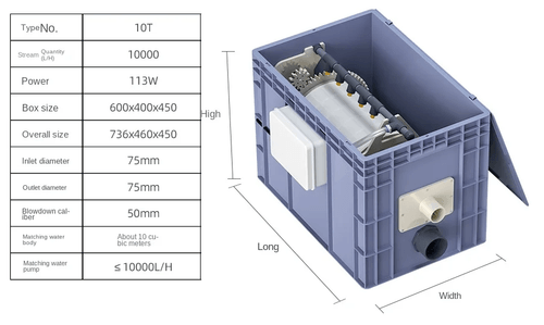 Drum Microstrainer Aquaculture Circulating Filter System Automatic Backwash Drum Filter 10000L/H