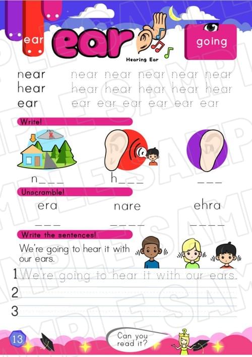 Hearing Ear CP4 Worksheet – ear Sound Practice (P13-14 + Bonus Pages)