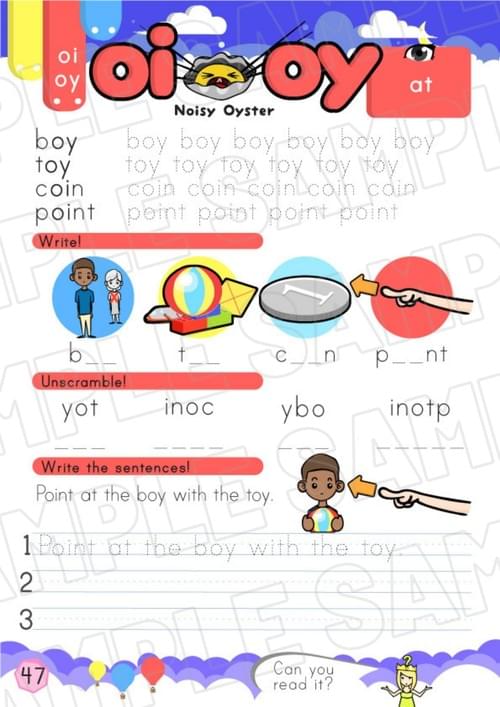 Noisy Oyster CP3 Worksheet – oi/oy Sound Practice (P47–48 + Bonus Pages)