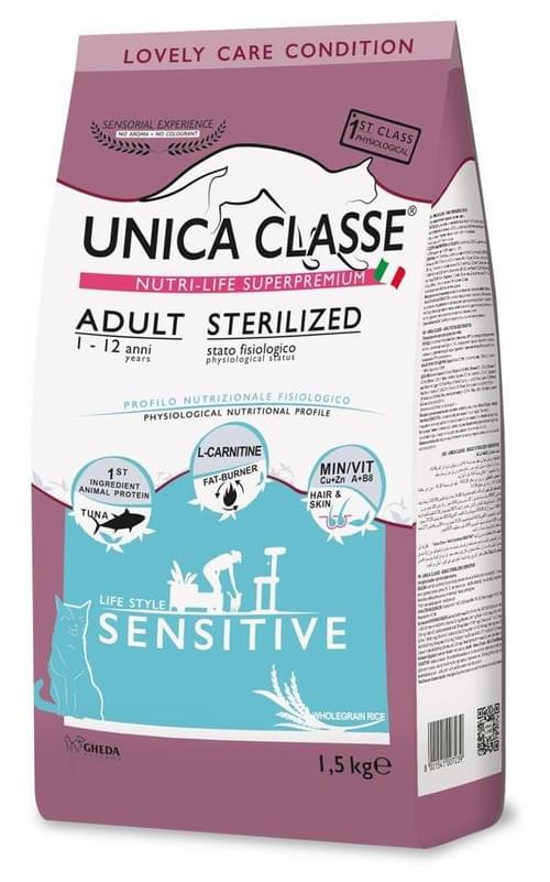 Hrană pisică Unica Classe Sterilized Sensitive 1,5kg/pachet cod831