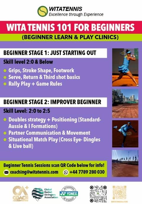 WITA TENNIS 101 For Beginners @ Westway Outdoor Clay Court