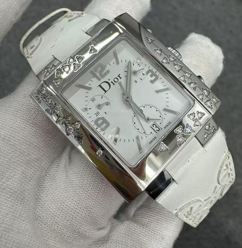Christian Dior Riva D81-101 Diamond Bezel Chronograph Quartz Ladies