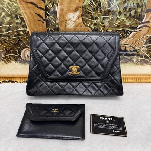Chanel Matelasse Coco Mark Trapezoid Single Chain Crossbody Shoulder Bag