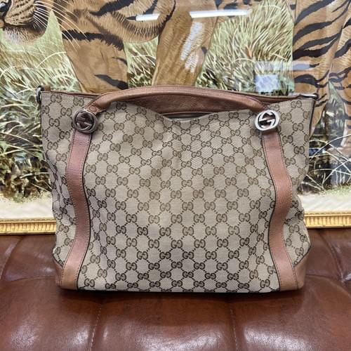 GUCCI Miss GG Original GG Canvas Top Handle Shoulder Bag