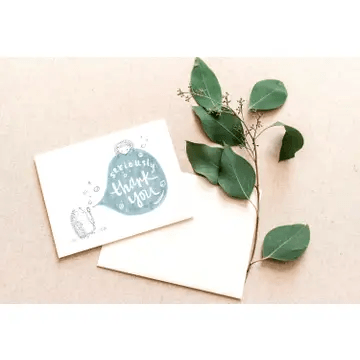 Hedgehog Bubbles Thank You Note Card