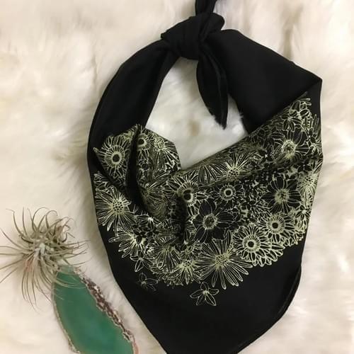 Native Floral Bandana in Black & Gold - MBMB