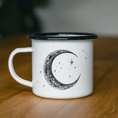 Stainless Steel Enamelware Mug, Moon & Stars - Letters From Bear