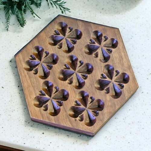 7.5" Hexagon Walnut Trivet - MZ Fine Designs