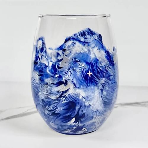 Hand-Painted Wine Glass, The North Star State - Madison Marti Designs