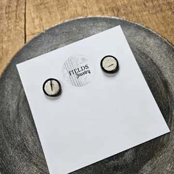 Birch Bark Rustic Stud Earrings - Fields