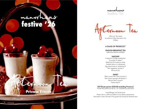 FESTIVE AFTERNOON TEA - Selected Friday's in December - 3.00pm
