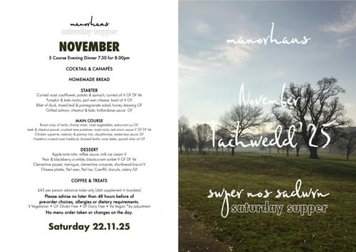 SATURDAY SUPPER : NOVEMBER 22.11.25