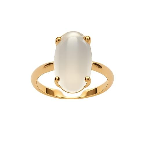 Ring "Cabochon - to the moon and back " mit Mondstein Grösse 52