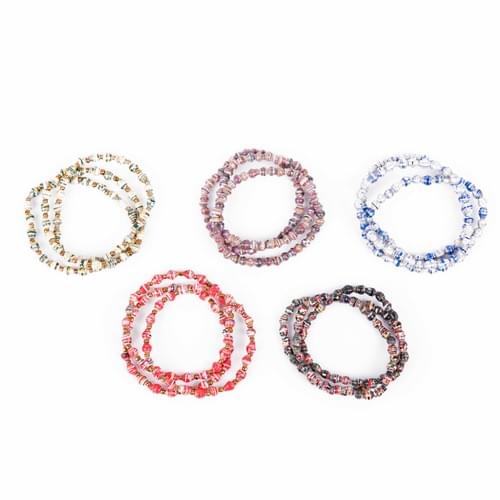 Paper bead bracelets for women / men