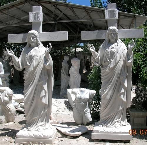 Marble religious sculpture Jesus on the cross statue