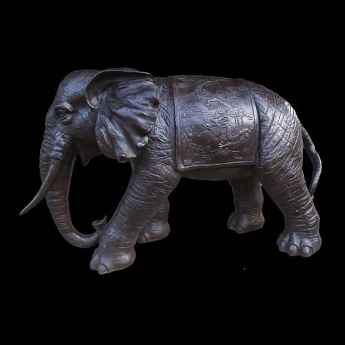 Cast bronze elephant hand carved bronze animal sculpture for outdoors decoration