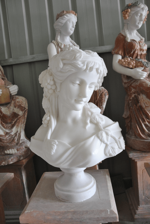 Life size marble bust statue hand carved sculpture for indoor decotation