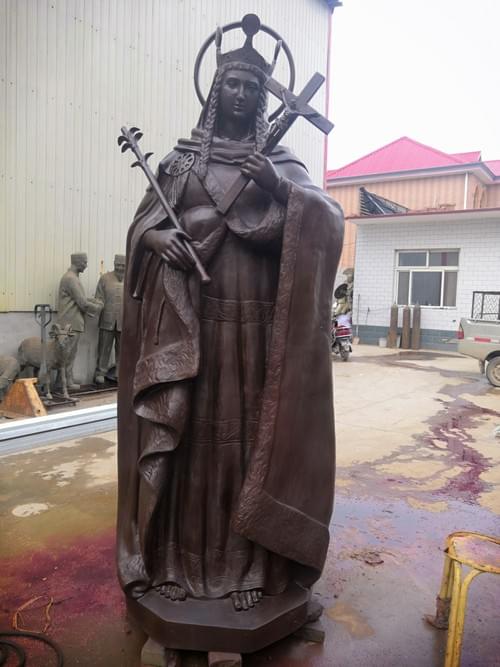 Religious cast bronze life size statue for church usage