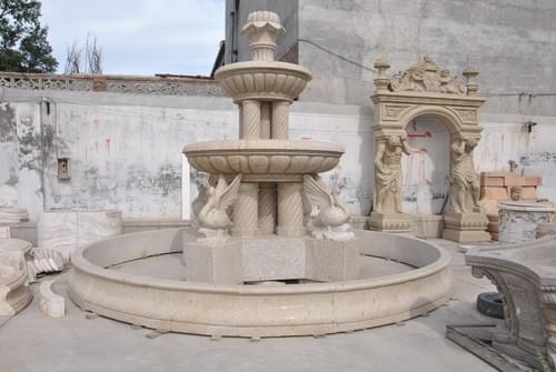 Stone foundains for garden outdoor usage nature stone sculpture
