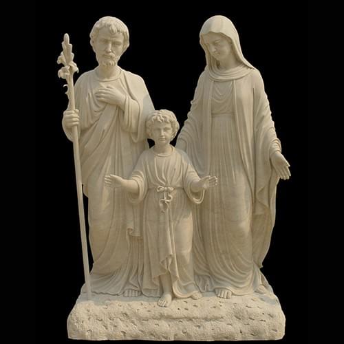 Holy family religious marble staute for church usage