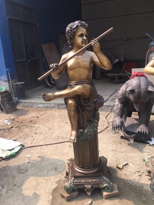 Cast bronze life size statue for outdoors decoration