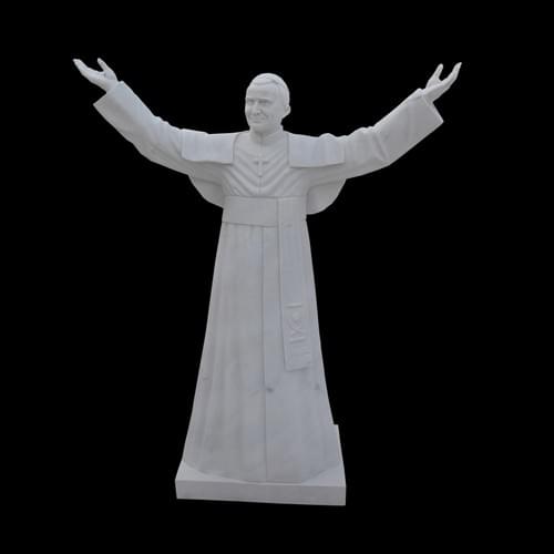 Religious hand carved white marble statue outdoors church sculpture