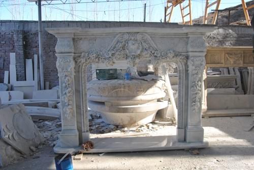 Marble hand carved fireplace for indoor decotation marble sculpture