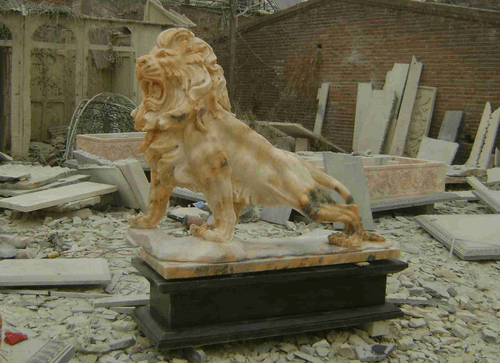 Hand carved stone lion animals sculpture for garden decoration