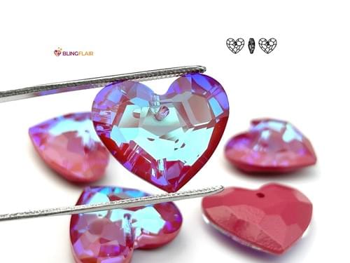 Hyacinth MI Truly in Love Heart Glass Rhinestone Pendant for DIY Jewelry Making