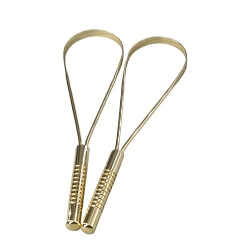 100% Pure Copper Single Handle Tongue Scraper Eco-Friendly Pouch for Adults and Kids
