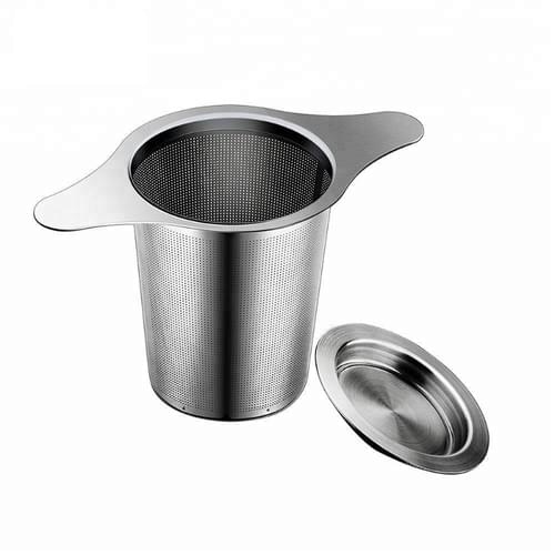Extra Fine 18/8 Stainless Steel Tea Infuser Mesh Strainer with Large Capacity & Perfect Size Double