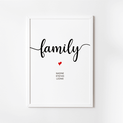 Familienposter HERZ mit Namen