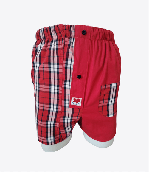 Caleçon Homme - Femme - Rouge à grands carreaux| Taille M | REF M133