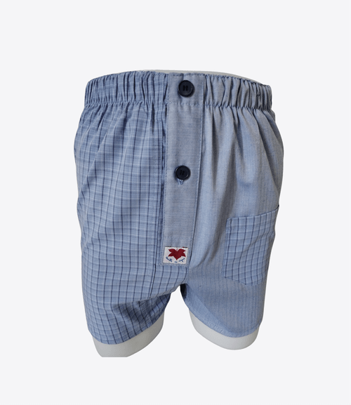 Caleçon Homme - Femme - Bleu ciel à petits carreaux| Taille M | REF M144