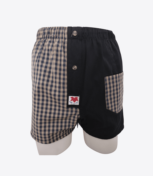 Caleçon Homme - Femme - Bleu marine et petits carreaux | Taille S | REF S121