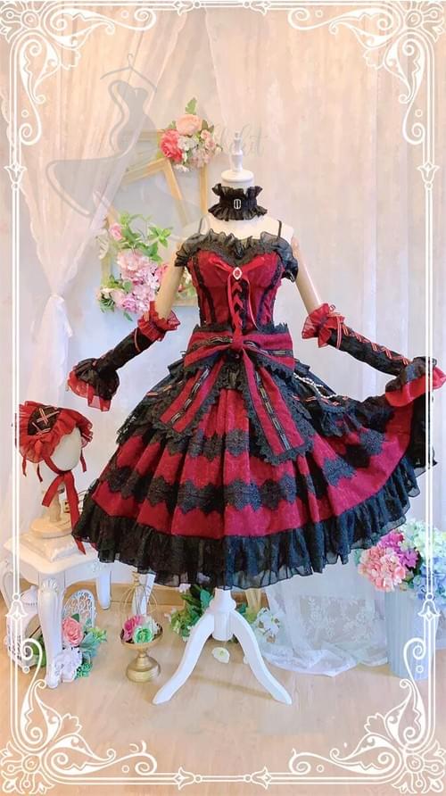 Date A Live Tokisaki Kurumi Rose Red Cosplay Dress