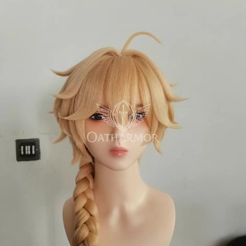 Genshin Impact Diluc Ragnvindr cosplay wig