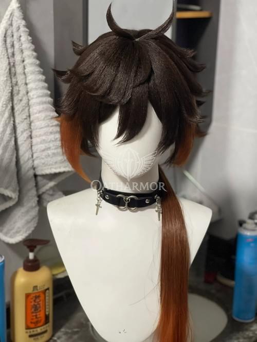 Genshin Impact Zhongli cosplay wig