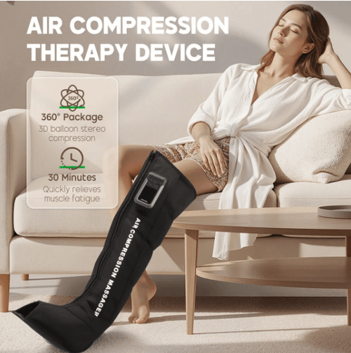 Foot Leg Massager 360° Wrap 3D Airbag Air Compression Massage 4 Massaging Modes