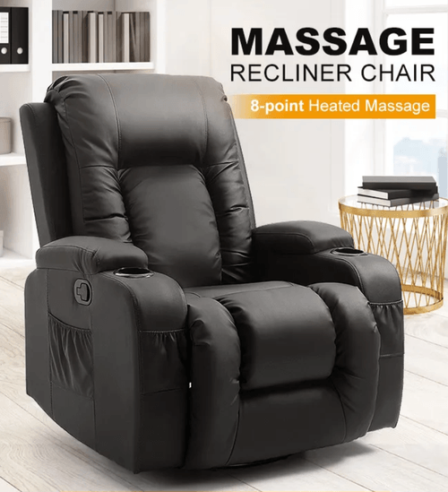 Electric Recliner Massage Chair Rocking Armchair Sofa 360 Degree Swivel