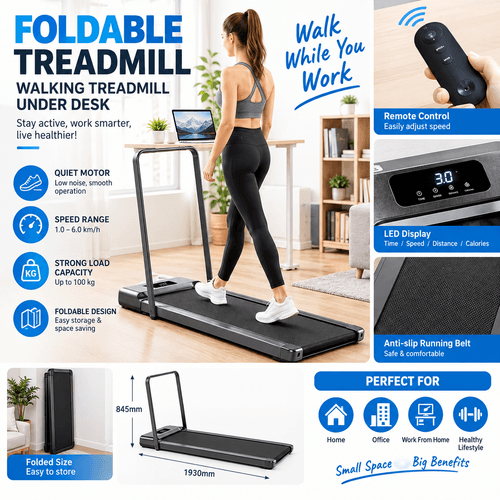 Foldable Treadmill Walking Treadmill Under Desk