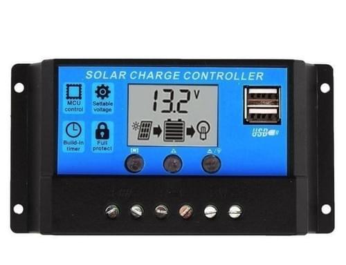 30A 12V-24V LCD Display PWM Solar Panel Regulator Charge Controller & Timer PWN