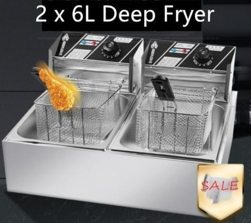 Commercial Electric Deep Twin Fryer Double Pan Deep Fryer Bench Top