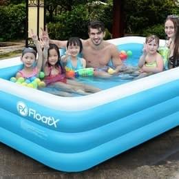 Blue Rectangular Large Inflatable Outdoor Family Pool