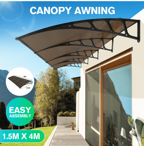 Window Door Awning 1.5x4m Outdoor Patio Canopy House Porch Deck Balcony Cover Outside Sun Shade